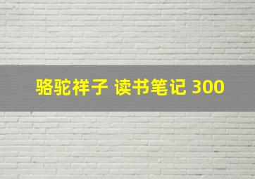 骆驼祥子 读书笔记 300